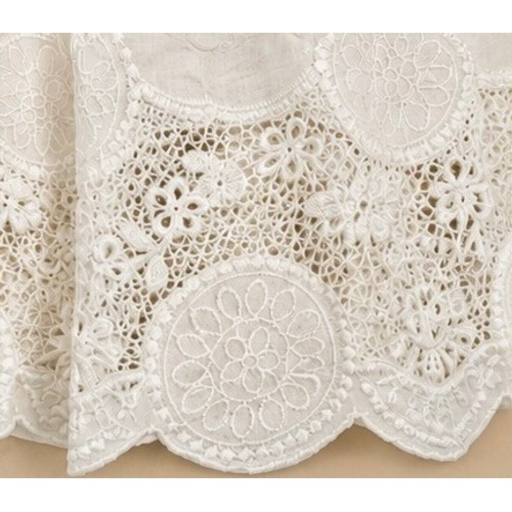 Anthropologie Raga White Embroidered Lace Skort Skirt Small Boho Cottagecore NWT - Picture 7 of 8
